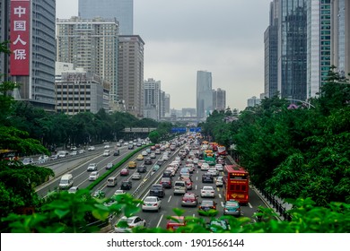 Guangzhou, China - May 24, 2019: Architecture And City Life In Guangzhou