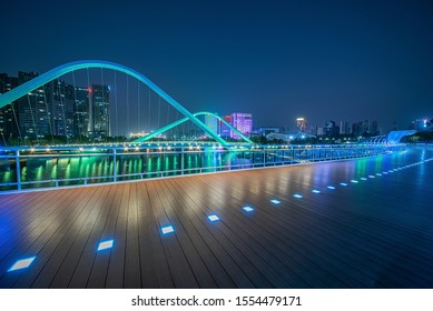 Guangzhou, China Nansha Free Trade Zone City Night Skyline