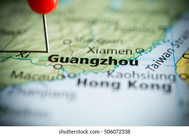 Guangzhou, China Pinned On A Map