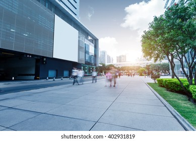 Guangzhou, China's High-rise Buildings And Street People