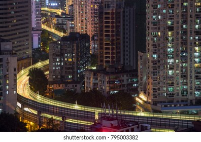 Guangzhou city night, overpass - Shutterstock ID 795003382