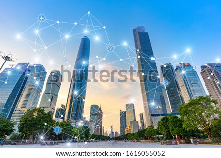 Guangzhou City Scenery and 5G Concept	