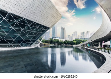 Guangzhou Guangdong China 04-18-2021:Guangzhou Grand Theatre, A Landmark Building In Guangzhou, China