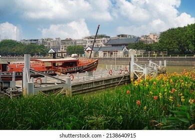 Guangzou City, Guangdong,China, 4.06.2021. Historical And Cultural Scenic Spots Of Ancient Huangpu Port And Village, Former Important Place Of Overseas Trade. General View.                            