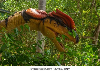 Guanlong Dinosaur In The Woods-close Up