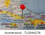 Guantanamo bay pinned on map, Cuba