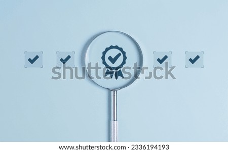 Guarantee concept Certification and Manufacturing iso standards audit checklist. High quality photo