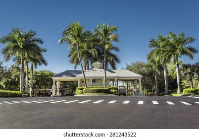 Guard Entrance To Gated Community In South Florida