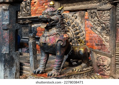 guard figure, Bhairabnath Temple, Taumadhi Tole square, Bhaktapur, Nepal