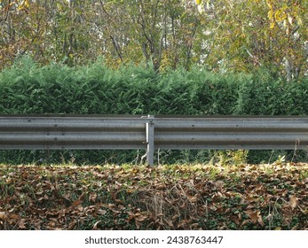 guard rail of a provincial road among nature