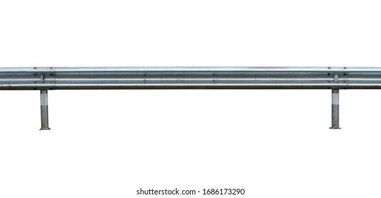 Guard rail road fence steel barrier (with clipping path) isolated on white background