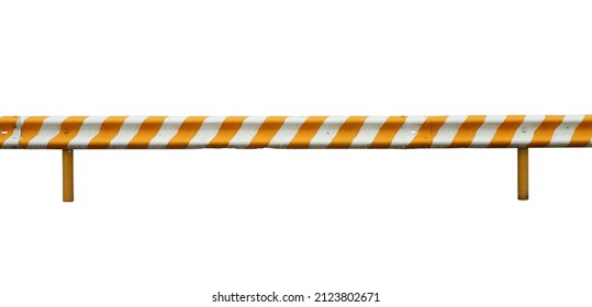 Guard rail road fence steel barrier (with clipping path) isolated on white background