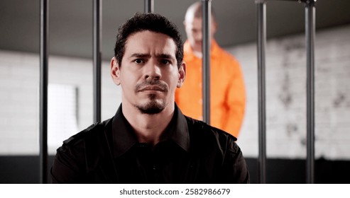 Guard Securing Bars While Investigating Justice at Detention Facility.