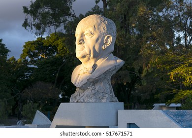 GUATEMALA - November 11, 2016: Bust Of Miguel Angel Asturias. Literature Nobel Prize Award, GUATEMALA. EDITORIAL.