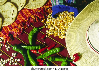 Guatemalan And Mexican Food On The Table