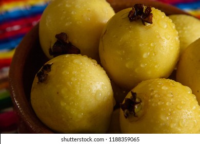 Guava Fruit On Mexican Colorful Background