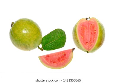 Guava Fruits Isolated On White