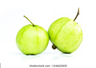 Guava (tropical fruit) on white background.