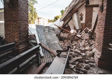 GUAYANILLA, PUERTO RICO - Jan 08, 2020: The Damage Inside The Church After An Earthquake In Guayanilla, Puerto Rico