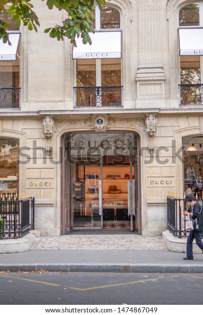 Gucci Champs Front Store Paris Stock Photo (Edit 1474867049