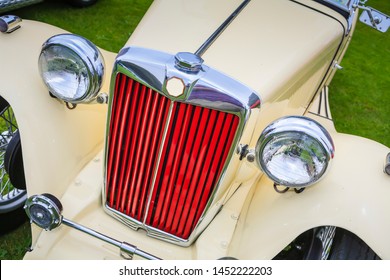 Guernsey, Channel Islands - CIRCA Jun 2019: Vintage MGA Sports Car