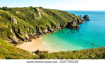 guernsey coastline with sea and cliffs