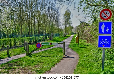 Guerny, France - April 3 2017 : The Epte Valley