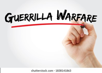 Guerrilla Warfare Text With Marker, Concept Background