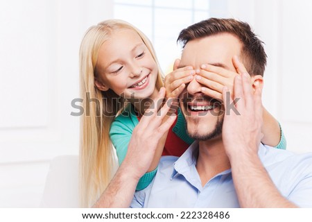 Similar – Image, Stock Photo Little girl covering eye with hand