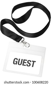 Guest Badge Or ID Pass Isolated On White Background, Clipping Path Included