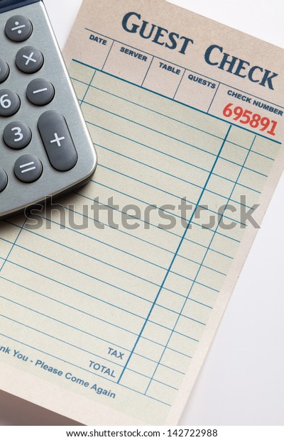 Guest Check Calculator Concept Restaurant Expense Business