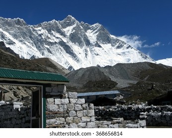 The guest house under Mount Lhotse in the Himalayas