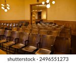 Guest seats for spectators at the old county courthouse