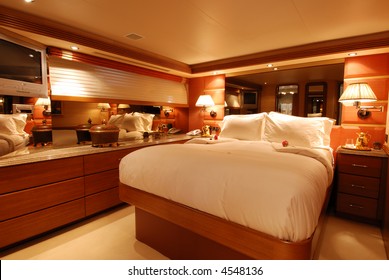 Guest Stateroom On A Luxury Yacht