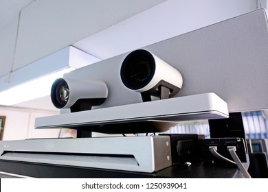 Guided Camera For Video Conferencing. Teleconference. Video Conference Equipment.