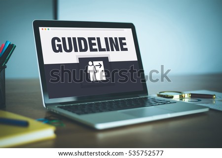 Guideline Icon Concept on Laptop Screen