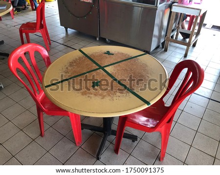 Guideline for restaurants to prepare table following social distance for customers in Malaysia. Stock photo © 
