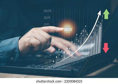 Guidelines for chart analysis to buy stocks Use technology to help you buy stocks. Trading techniques, stocks, forex, bonds, financial forcast. - Shutterstock ID 2203084325