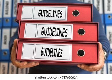 Guidelines concept words. Folder concept. Ring binders.