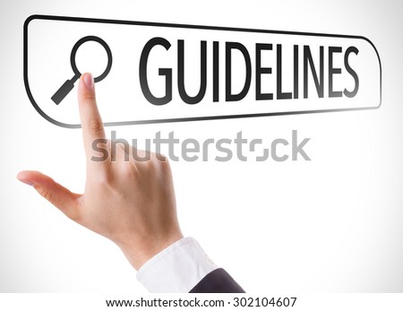 Guidelines written in search bar on virtual screen