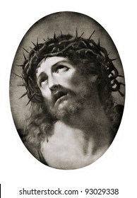 Guido Reni (1575 -1642) "Christ Crowned with Thorns". Reproduction from illustrated Encyclopedia "Treasures of art", Partnership «Prosvesheniye», St. Petersburg , Russia , 1906
