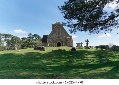 Guildford Surrey UK 2/04/2017 The beautiful St Martha’s Church (St Martha-on-the-Hill) is a listed grade II Historic building. Perched on the top of the hill on the North Downs Way National Trail.
