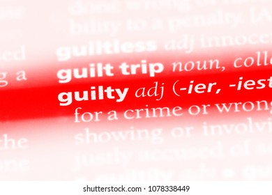 guilty word in a dictionary. guilty concept