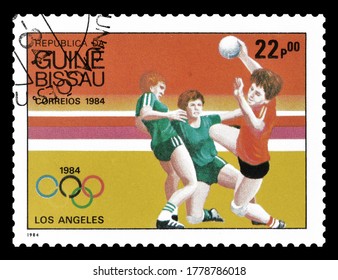 GUINEA BISSAU - CIRCA 1984 : Cancelled Postage Stamp Printed By Guinea Bissau, That Promotes Summer Olympics, Circa 1984.