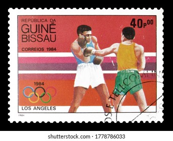 GUINEA BISSAU - CIRCA 1984 : Cancelled Postage Stamp Printed By Guinea Bissau, That Promotes Summer Olympics, Circa 1984.