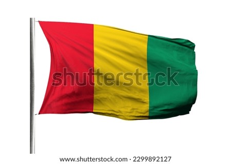 Guinea flag isolated on white background with clipping path. flag symbols of Guinea. flag frame with empty space for your text.