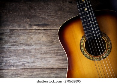 Guitar Against Rustic Wood Background Stock Photo 270682895 | Shutterstock