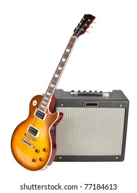 Guitar And Amplifier (isolated On White)