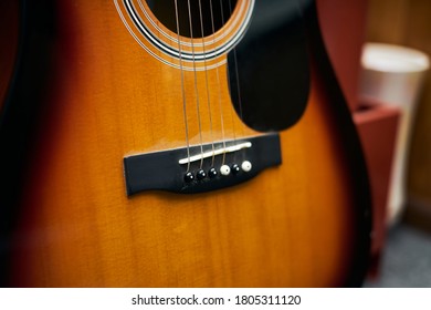 Guitar close up, strings, classical music