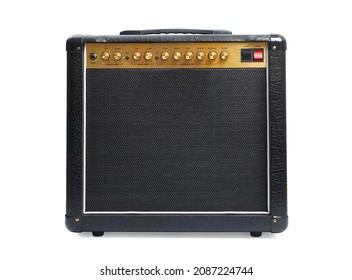 Guitar combo amplifier isolated on white background, classic vintage look